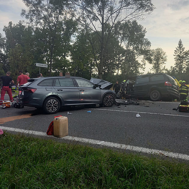 Čtyři mrtví po střetu s autem v protisměru. Cizinci jeli nepřipoutaní